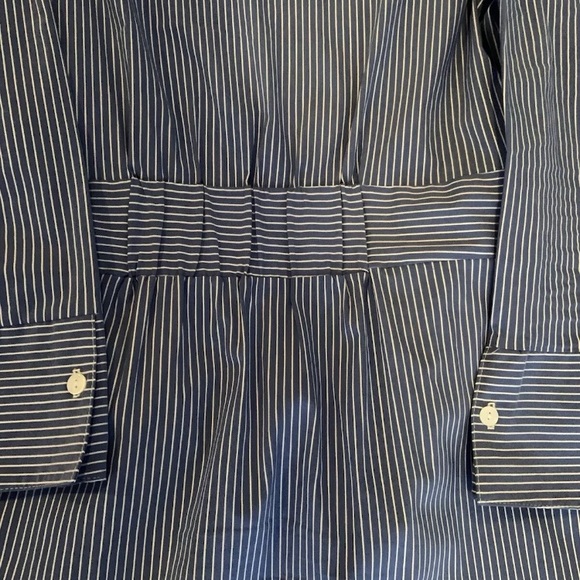 Joseph Ribkoff Woman’s Size 8 Blue & White Striped Button Down With Tie - Picture 9 of 12